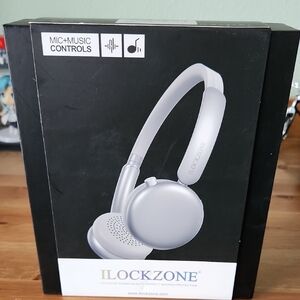 Silver On-Ear Headphones with Mic